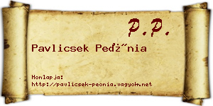 Pavlicsek Peónia névjegykártya